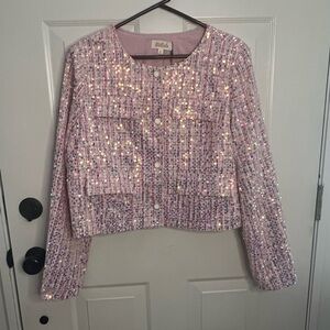 SOLD********NWT Listicle Pink Sequin Women's Jacket size L